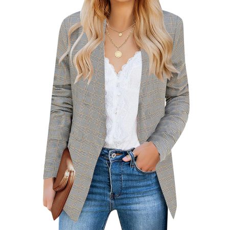 fashionable-and-elegant-plaid-long-sleeved-suit-jacket