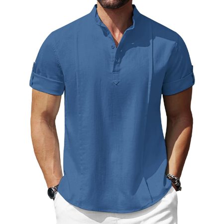 stand-collar-short-sleeve-shirt