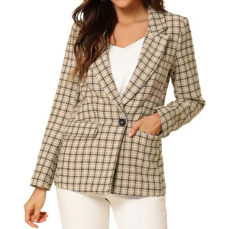 womens-plaid-single-button-blazer