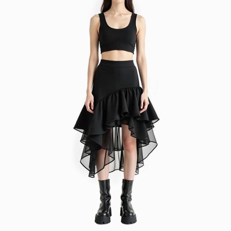 womens-solid-color-asymmetrical-midi-skirt