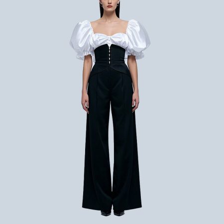 womens-retro-elegant-ballon-sleeves-top